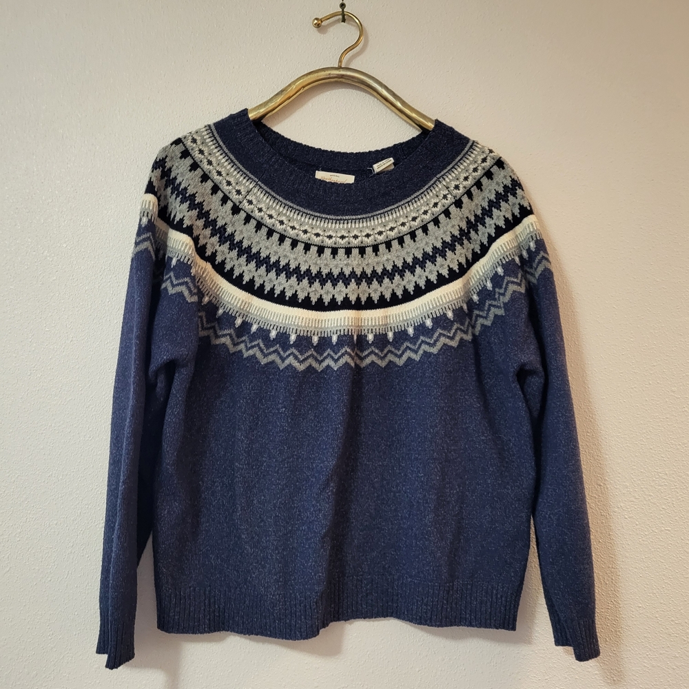 Navy Blue Patterned Women's Sweater